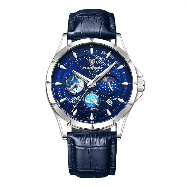Torero Asterion · 41mm Starfield Watch, Leather Strap